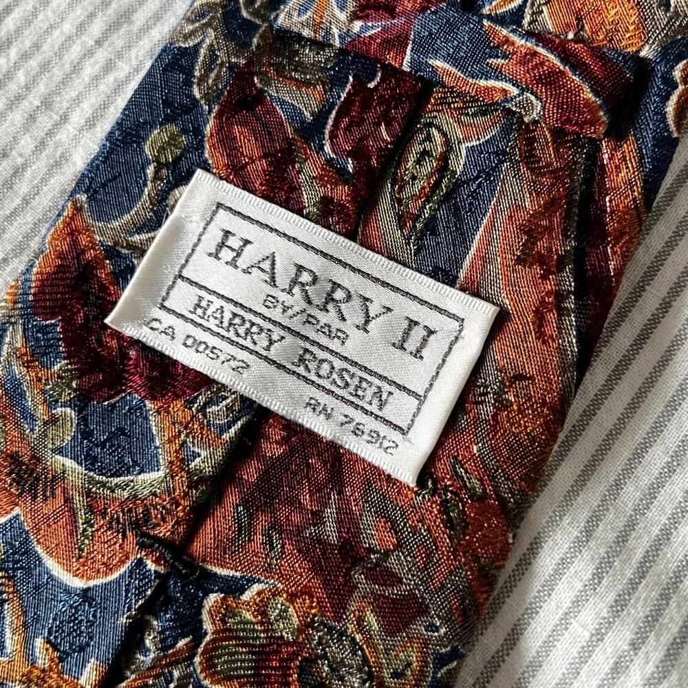 Harry Rosen Vintage Paisley Tie Handstitched 100% Silk